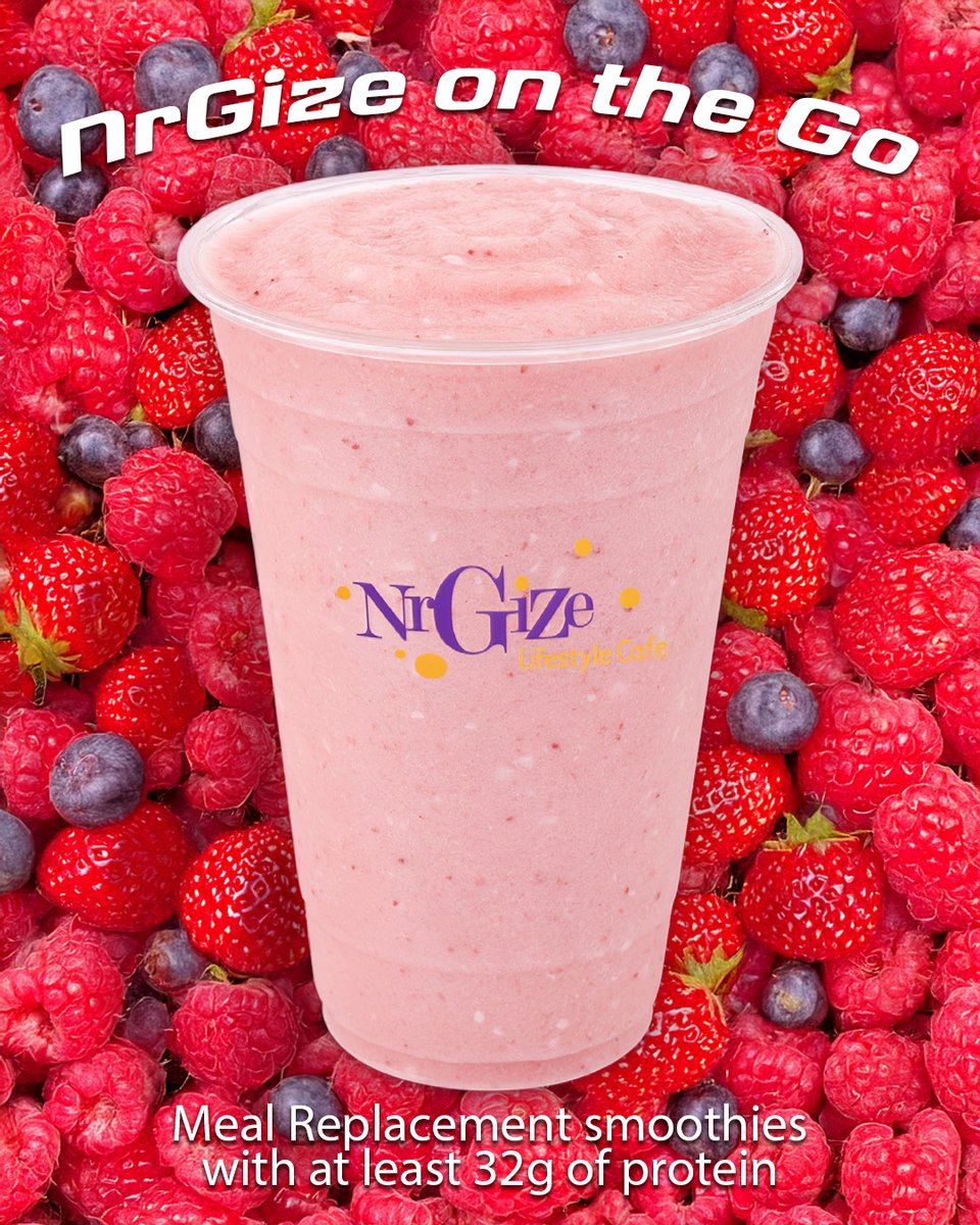 Short on time after your workout? 🏃‍♂️ No problem! Grab a Meal Replacement smoothie and stay NrGized! 👏⚡