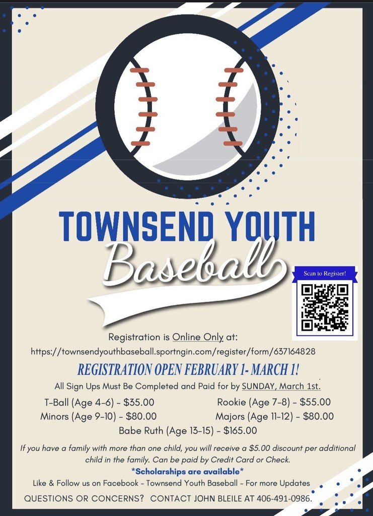 Townsend Youth Baseball Info!