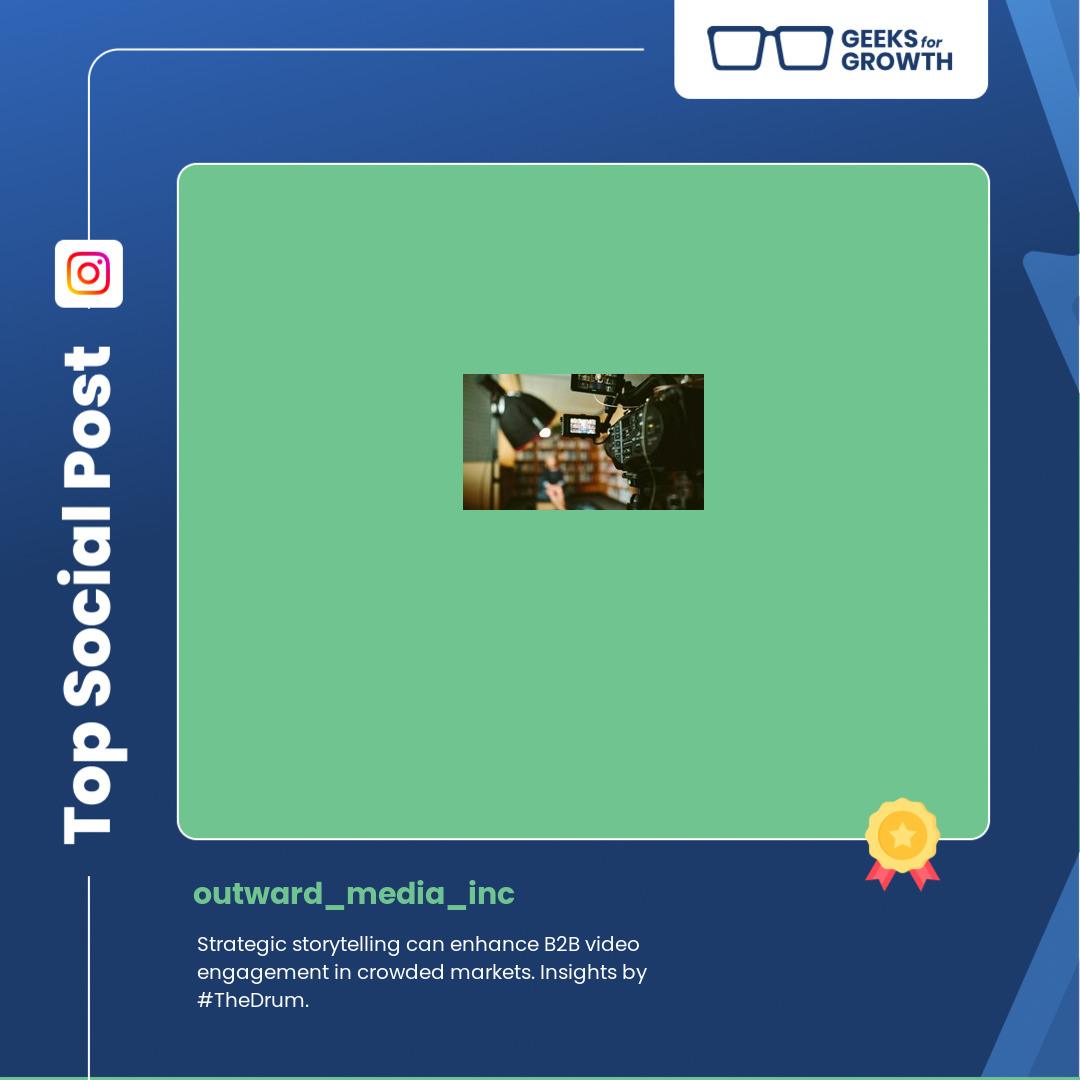 TGG_ColoradoSpr's tweet image. Our shoutout for the social post of the day goes to @outward_media_inc on Instagram. From @outward_media_inc: Strategic storytelling can enhance B2B video engagement in crowded markets. Insights by #TheDrum.