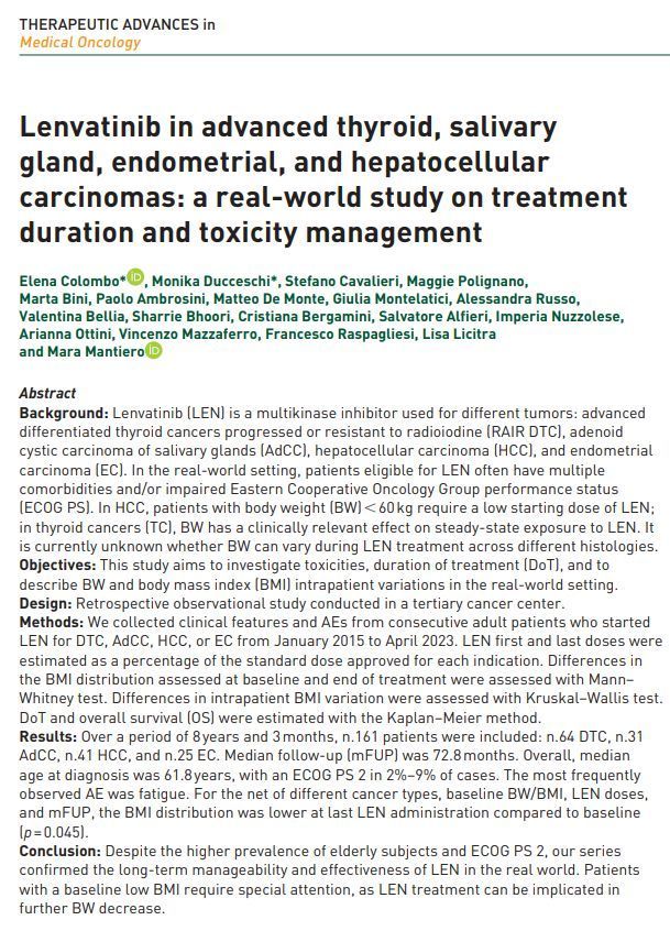 Therapeutic Advances in Medical Oncology tweet media