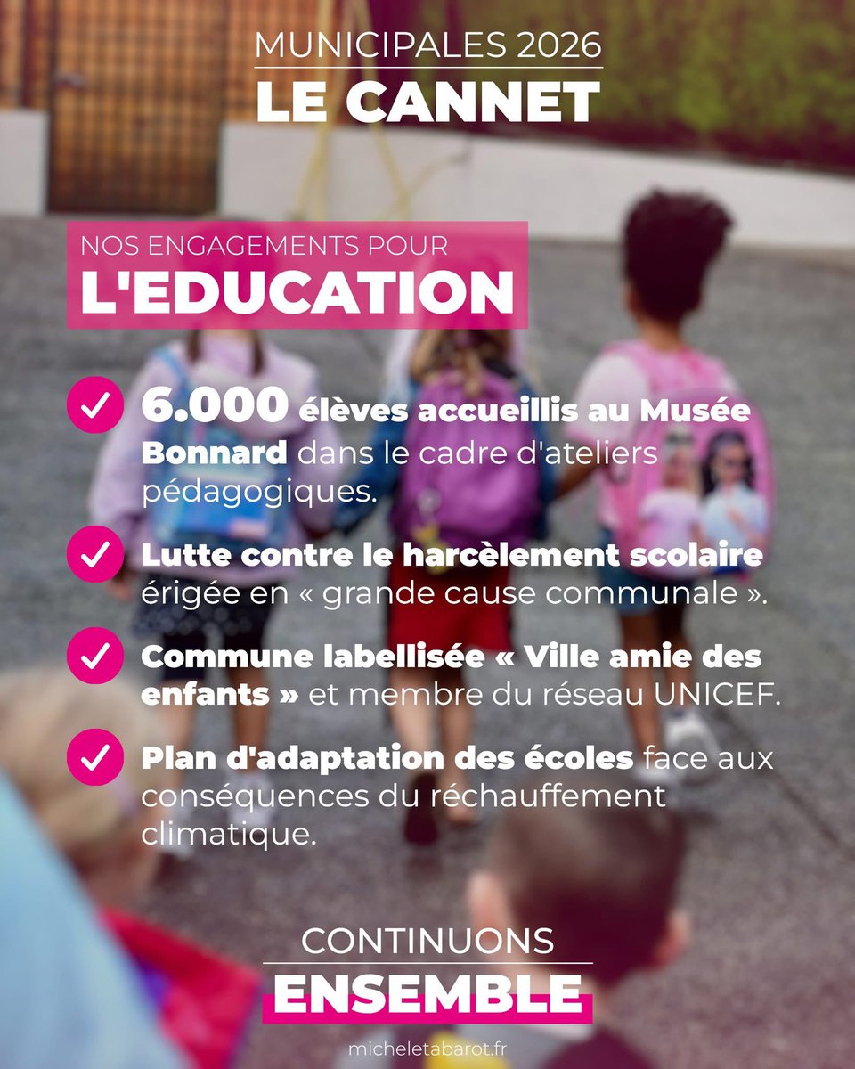 AvecTabarot's tweet image. Au Cannet, avec @MTabarot les actions en faveur de l'éducation et de la jeunesse sont un de nos engagements de toujours #Municipales2026 #lecannet #ContinuonsEnsemble