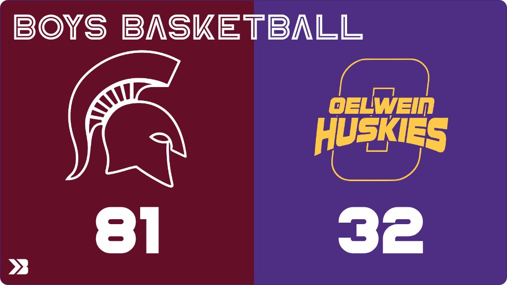 Boys Basketball (Varsity) Score Posted - Oelwein Huskies lose to Grundy Center Spartans 81-32. gobound.com/ia/ihsaa/boysb…