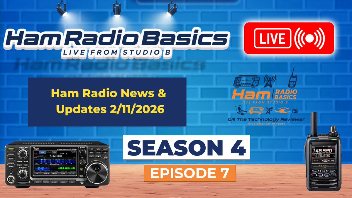 HamRadioBasics's tweet photo. All the latest today at 5 PM Eastern including an update on Ham Clock and a guide to Hamcation this weekend
Ham Radio Basics Live Season 4 Episode 7 Ham Radio News & Updates 2/11/2026 https://t.co/CWvcjbhmvS via @YouTube
#HamRadio #HamRadioBasics #HamClock #HamCation https://t.co/sWl9hFCDze