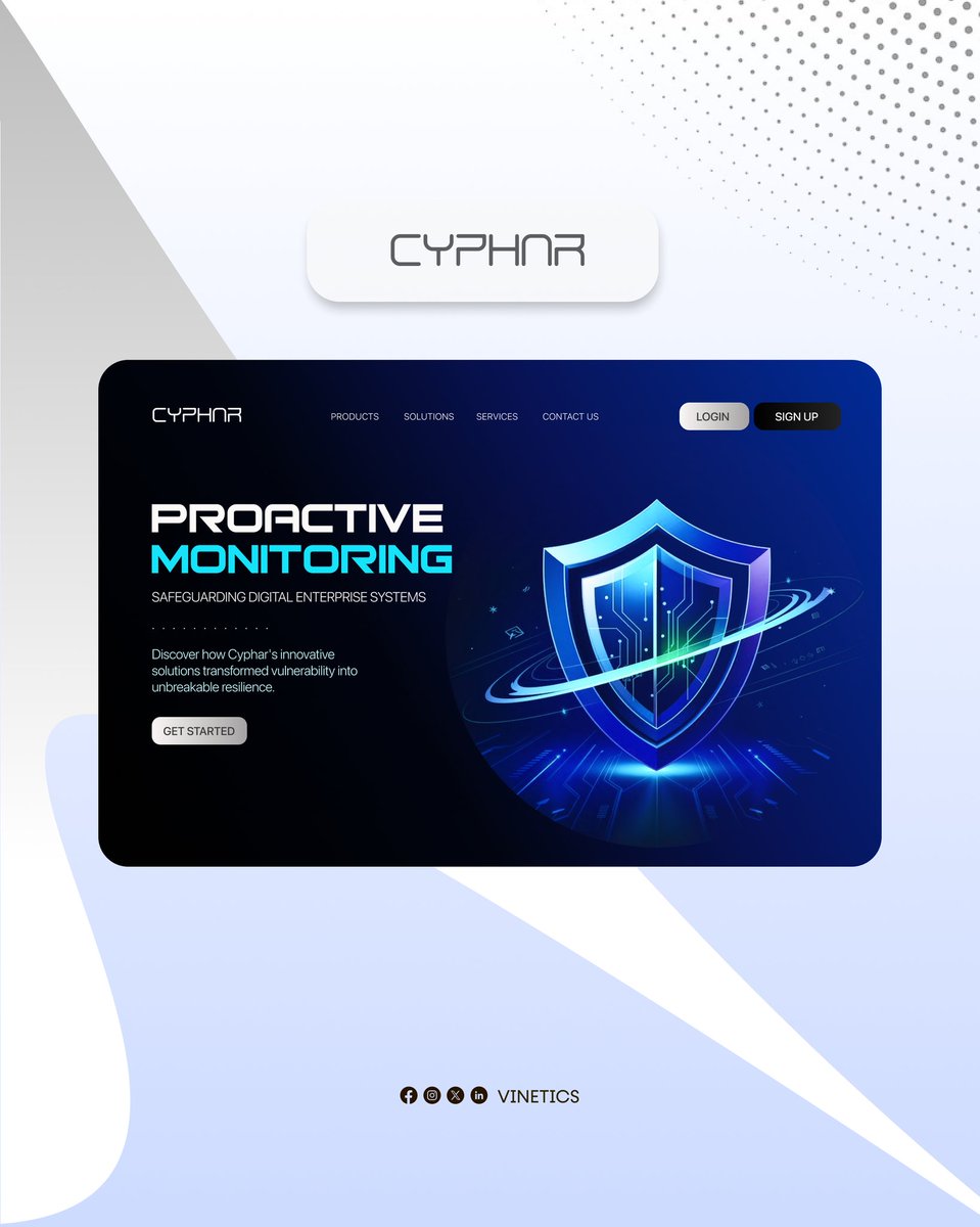 vinetics_'s tweet image. CYPHAR.... CYBERSECURITY • WEB HERO SECTION 🖥️

#uiux #cybersecurity #tech #uidesign #productdesign