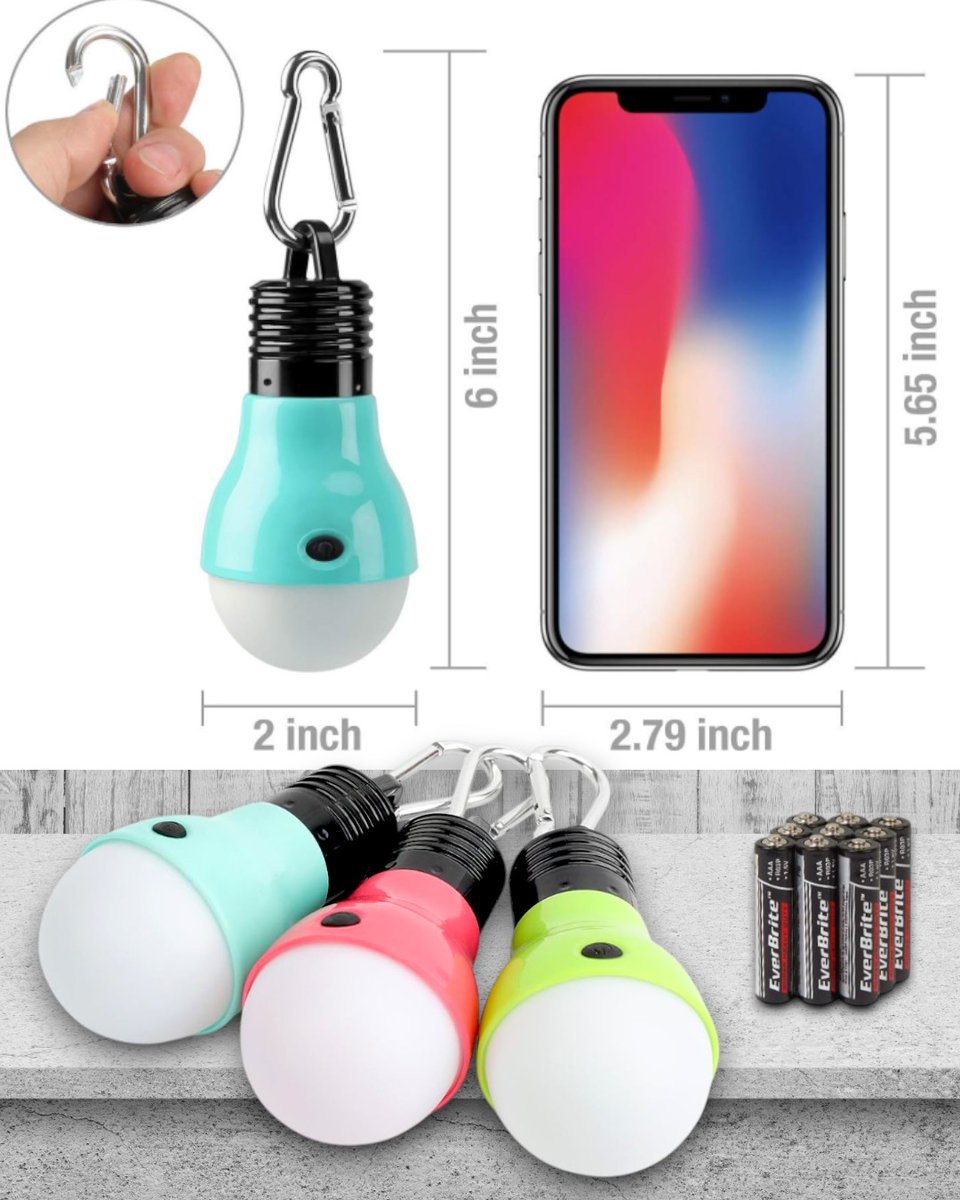 everbrite_light's tweet image. ✨Let The Adventure Glow✨
Our 3-Pack Camping Lights feature 3 lighting modes in a portable lightbulb design! Lightweight, fun, and ready to shine. AAA batteries included! 🌟

🛒 3-Pack! $9.99 amazon.com/dp/B07B26MHPG

#everbritelighting #E007044A #campinglight #nightlights