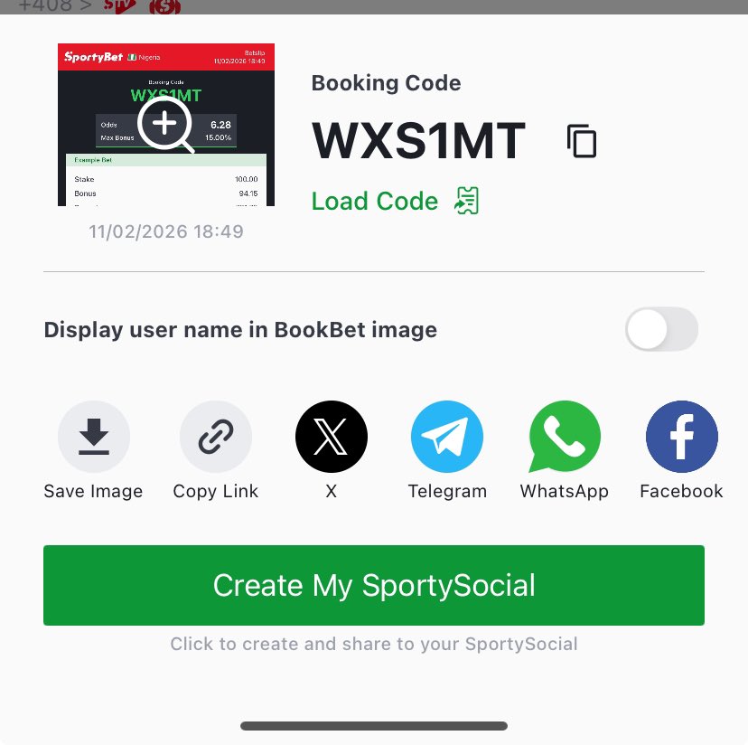 blunttips's tweet photo. Sharp 6 odds on sportybet
WXS1MT
Green luck π
#renoomokri #letlovelead #peteredochie https://t.co/puDthHJeSf