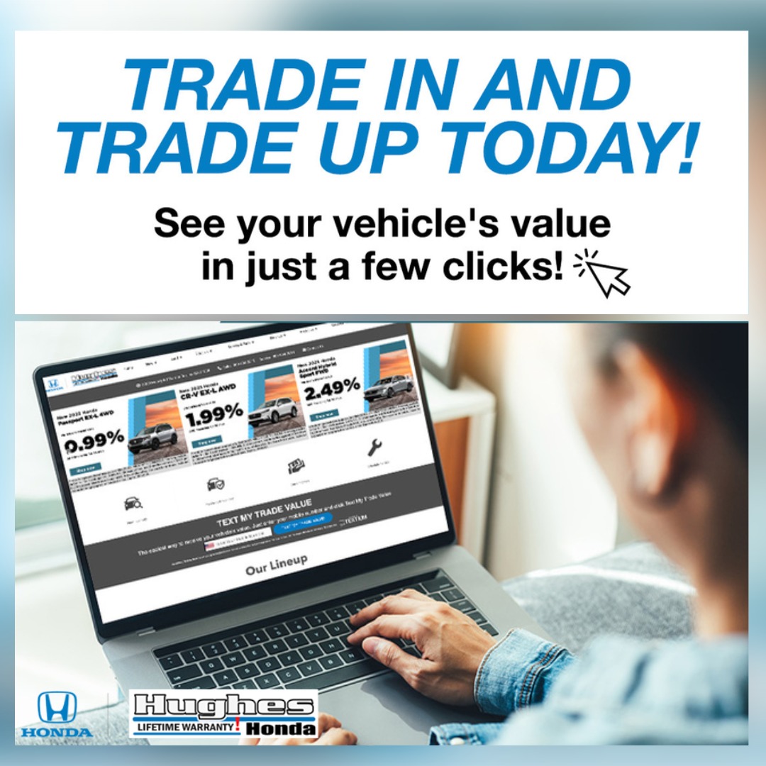 hugheshonda's tweet image. 🚗💻 Find out what your vehicle is worth in just a few clicks! It’s fast, simple, and the first step toward getting into a ride you’ll love even more.
🔗 bit.ly/46u1L0q
#TradeIn #TradeUp #HughesHonda #CarValue #UpgradeYourRide #EasyTradeIn #HondaLife