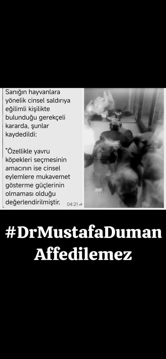 waygroup2014's tweet photo. Sapıkların tecavüzcülerin hayvan istismarcılarının yeri hastahaneler değil hapishanelerdir !! #DrMustafaDumanAffedilemez https://t.co/nyEeued1Q7