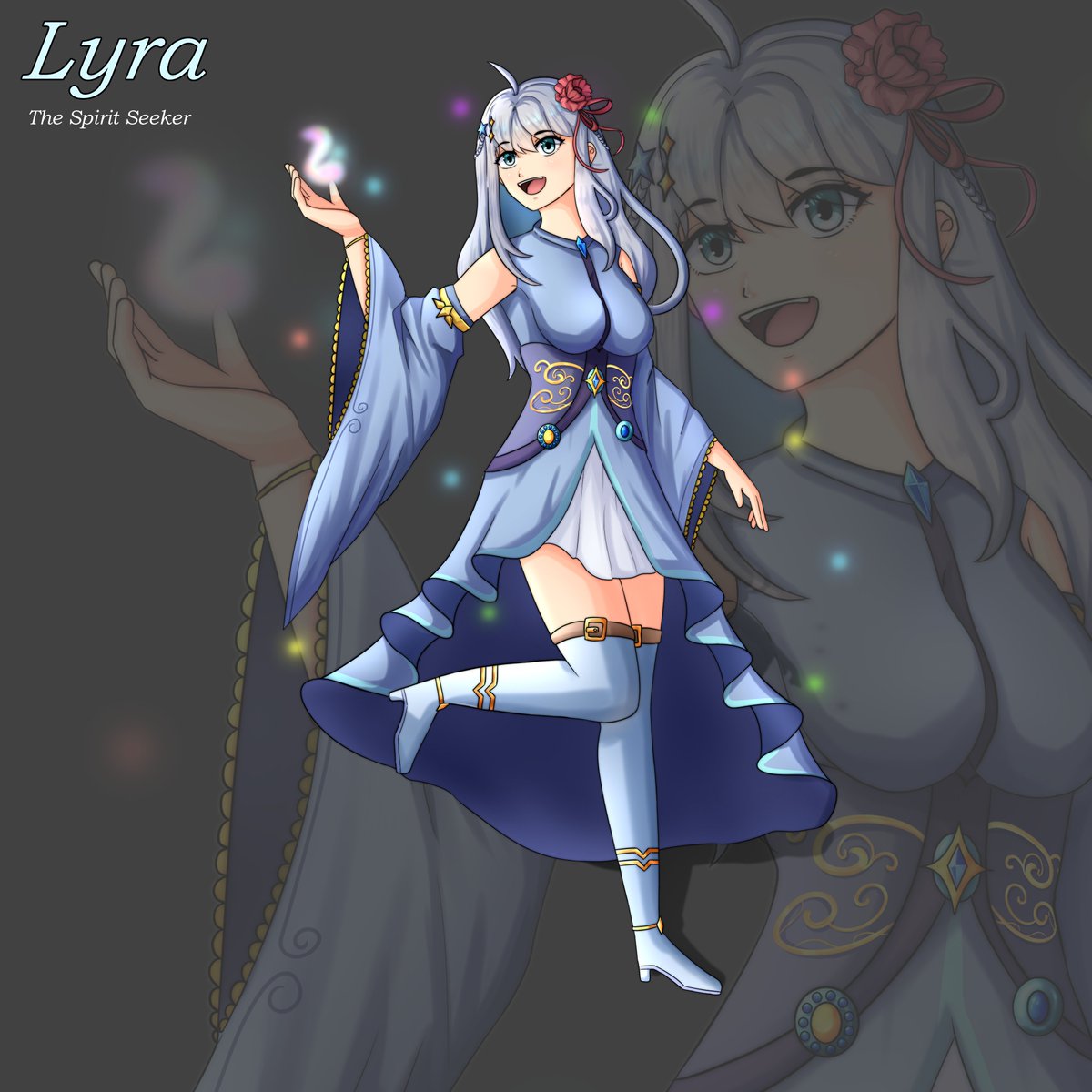 Character Design 14th - Lyra

she is a runaway noble who chose freedom over a forced fate. A spirit seeker , walking between the human world and the realm of spirits, searching for a life that truly belongs to her.

#artmoots #moots