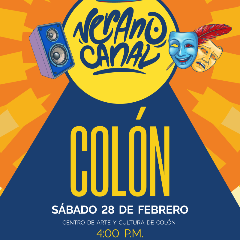 canaldepanama's tweet photo. Verano Canal-Colón
​Disfruta de la mejor música con DJ Peanut, Baby Karen, Renato, The Beachers y Arian Abadi. Y por primera vez la presentación de "El Sueño de Un Istmo", una obra musical original del Canal de Panamá.
Sábado 28 de Febrero.📍Centro de Arte y Cultura de Colón. https://t.co/L6nHCEdTeV