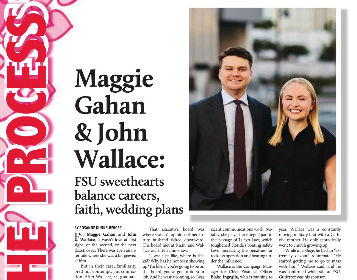 PeterSchorschFL's tweet photo. This edition has a #ValentinesDay theme, so it includes @RochelleKoff's rundown of romantic dining spots, and our annual Love in the Process profiles.

#FlaPol https://t.co/pvH7WjyMAy