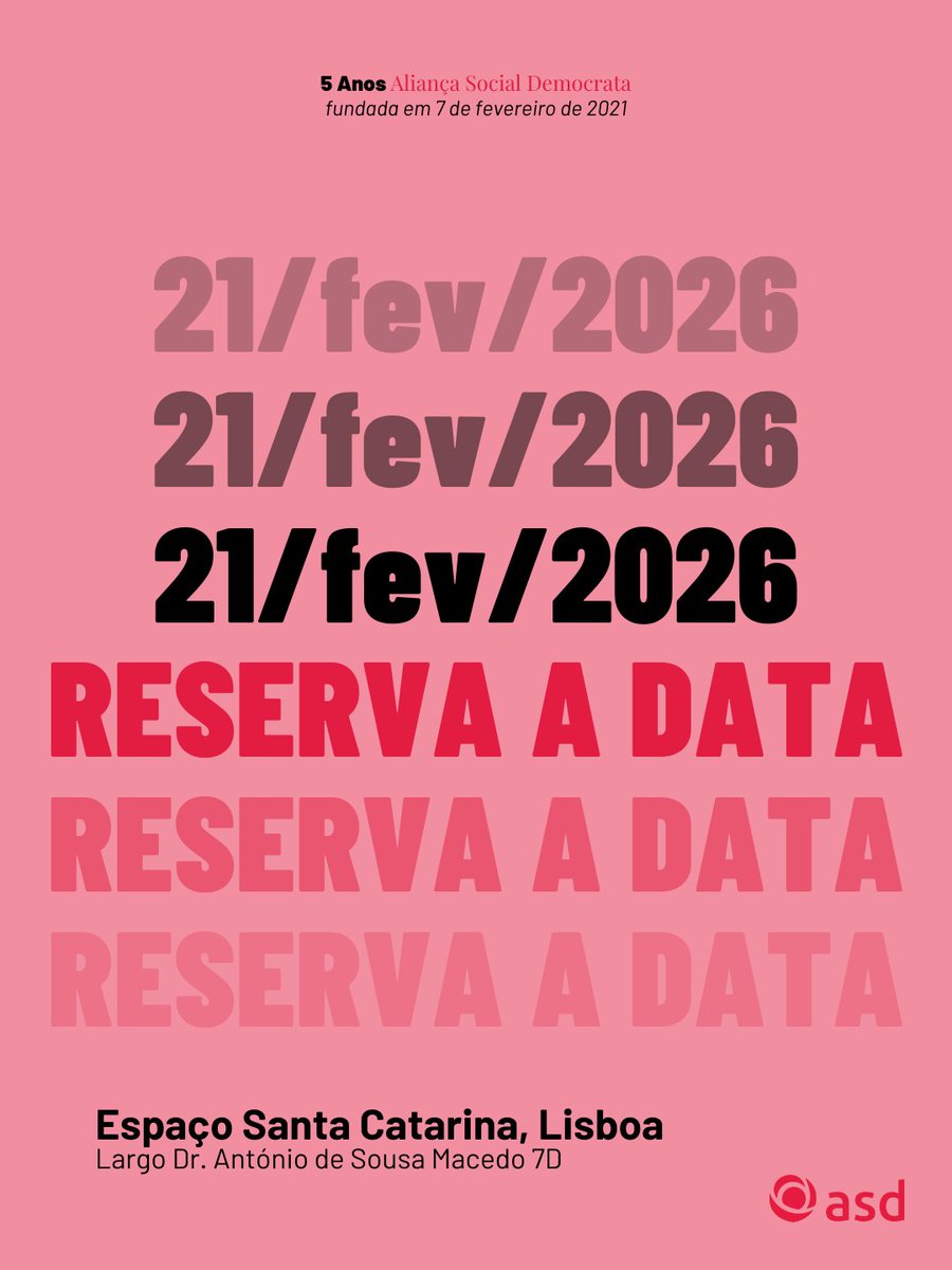 🚨 RESERVA A DATA: 21/fev/2026

Espaço Santa Catarina, Lisboa (Largo Dr. António de Sousa Macedo 7D)

Mais informações em breve.