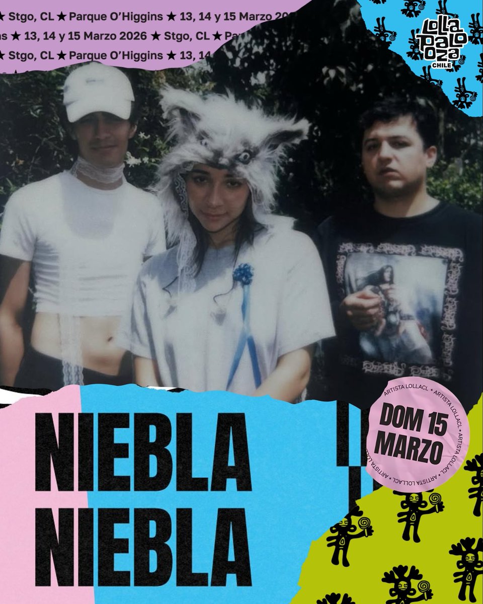 Desde su EP “Cuando te sueño”, Niebla Niebla ha consolidado una identidad propia dentro de la escena independiente chilena, combinando música, estética y misterio. Y ahora, el grupo dará un gran paso: estarán presentes en #Lollapaloozachile2026
<a href="/princesa__alba/">princesa alba</a> 🤍☁️✨
