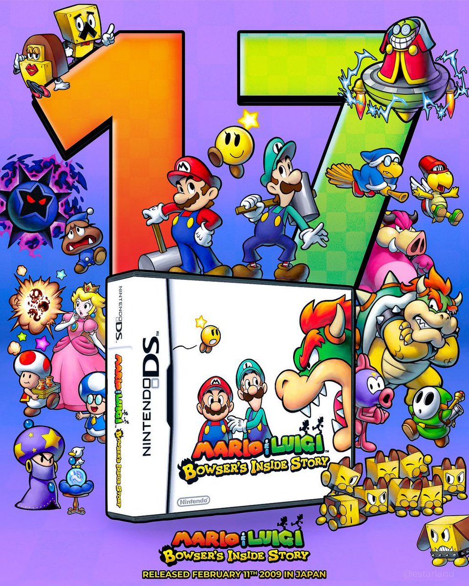 Today is the 17th anniversary of Mario &amp; Luigi: Bowser's Inside Story! 💫