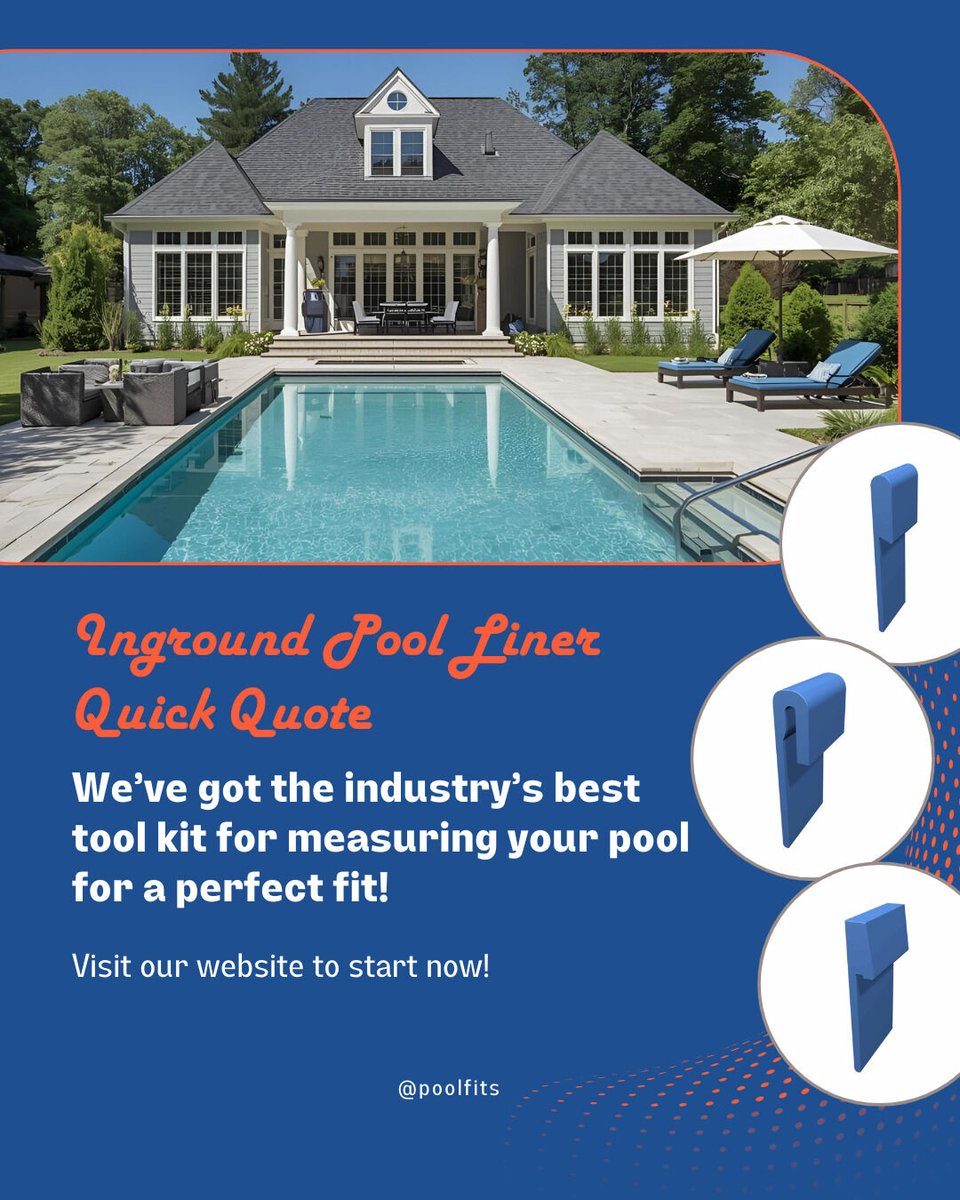 PoolFits's tweet image. With Pool Fits’ industry-leading measurement tools, replacing your inground pool liner has never been easier or more accurate. 

Start your Quick Quote today!

poolfits.net/quote

#poolliners #poolsafetycovers #custompoolcover