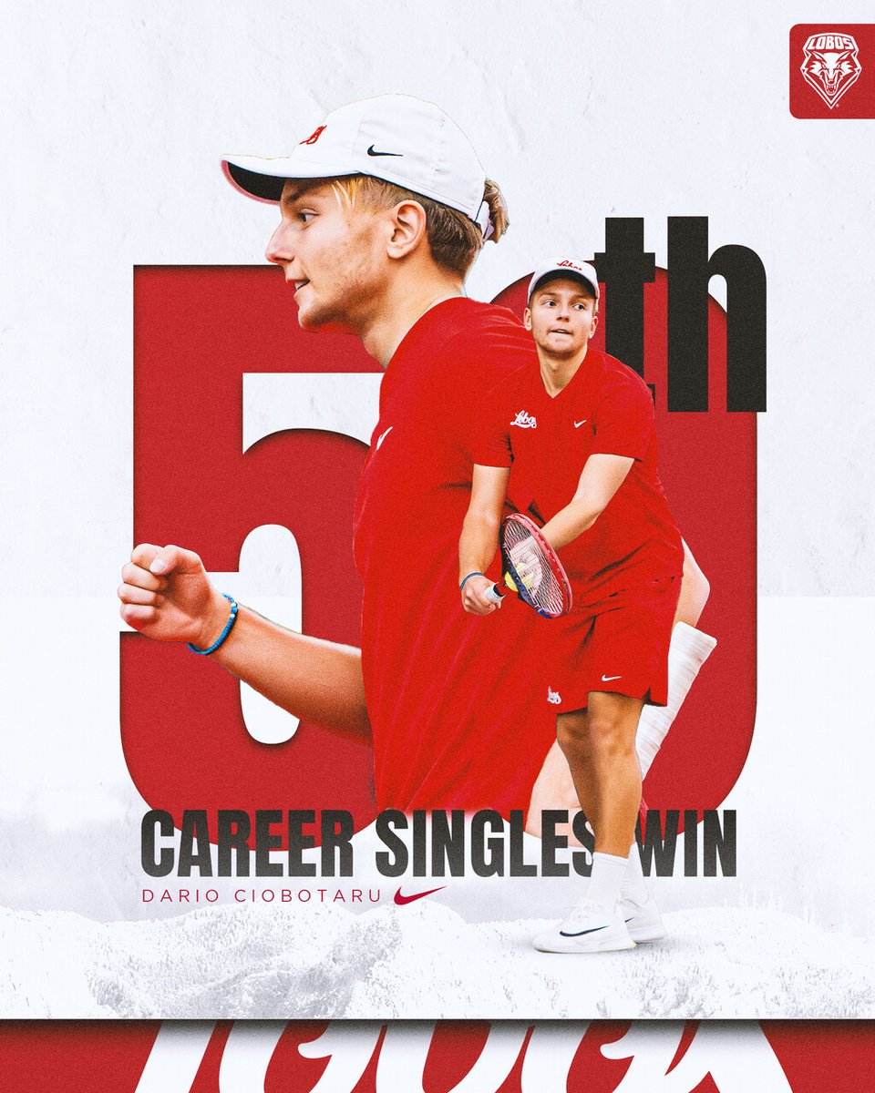 UNMLoboMTennis's tweet photo. The big 5-0 for our junior and No. 1 singles player  Dario Ciobotaru! #GoLobos | #DevelopU https://t.co/Fy6nFa7QZM