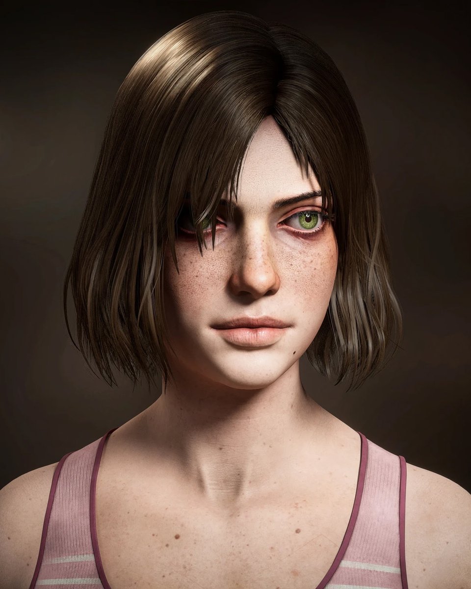 M3DS_Academy's tweet photo. A stunning fanart sculpt by Alexandra Boshevska inspired by Eileen from Silent Hill 4: The Room.

From skin textures and subtle freckles to carefully crafted hair and final rendering in Unreal Engine 5, this piece captures a grounded, atmospheric feel true to the original character. The attention to detail and realism really bring this interpretation to life.

Full project:
https://t.co/16iqbuV0M7

#3DArt #CharacterArt #FanArt #SilentHill #UnrealEngine5 #UE5 #DigitalSculpt #GameArt #CGArt #RealTimeRendering #3DCharacter #EnvironmentArtist