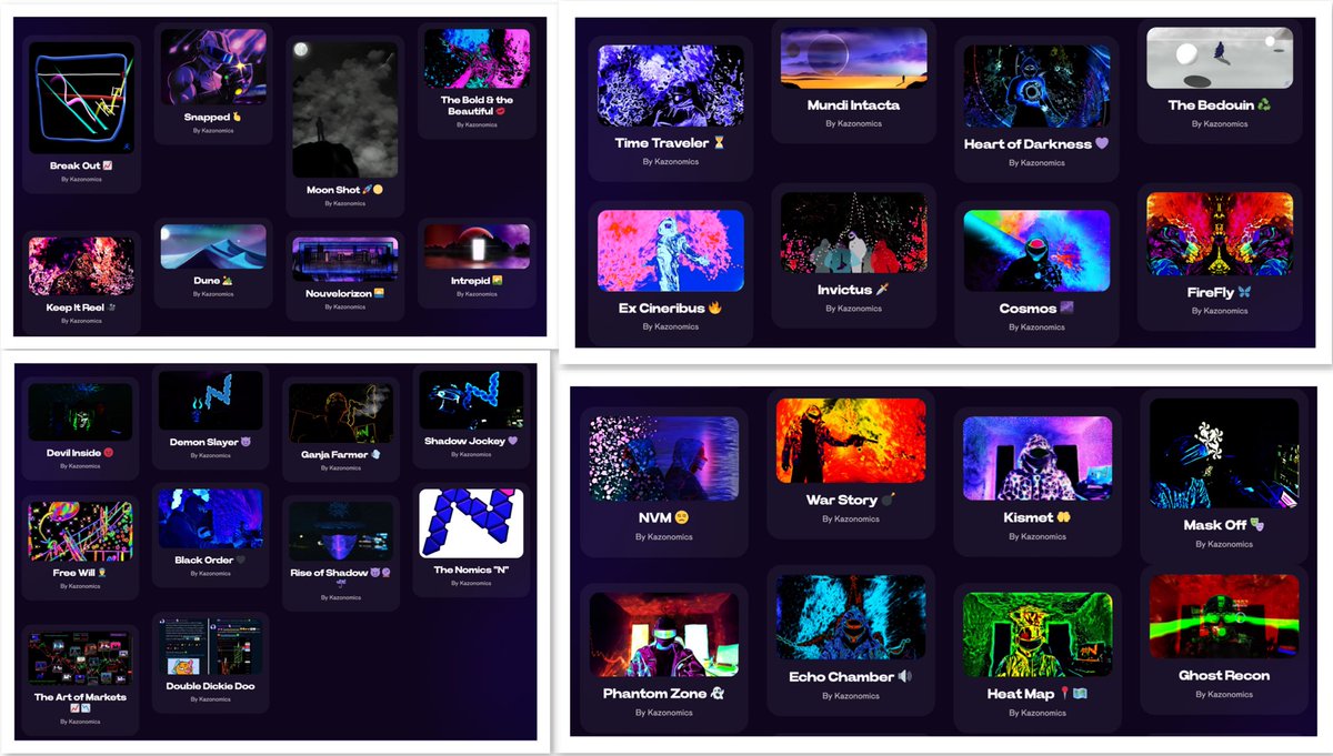 The entire #Nomics #Art Kollection is now live on our site every one a 🔑 point in time &amp; markets with a message that captured the sentiments of the moment…so which 1 is ur favorite out of all of them let us know 😻

Artist: $Kazonomics

$WNTV Portfolio:
kazonomics.com/portfolio/