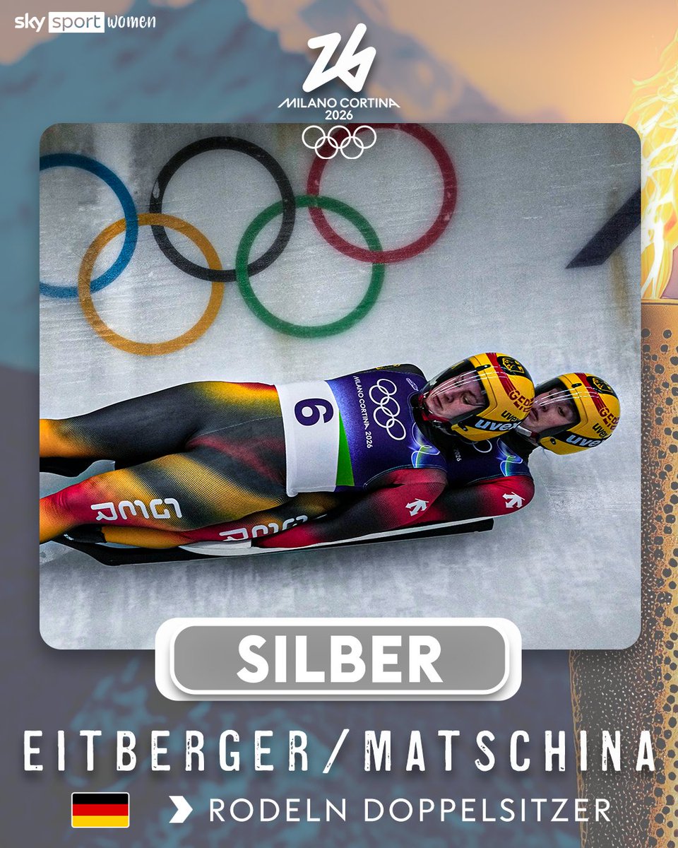 Nächste Rodel-Medaille! 🇩🇪 🤩 Dajana Eitberger und Magdalena Matschina holen Silber im Doppelsitzer der Frauen! Das deutsche Duo muss sich nur den Italienerinnen Vötter und Oberhofer geschlagen geben. 

#olympia #olympics