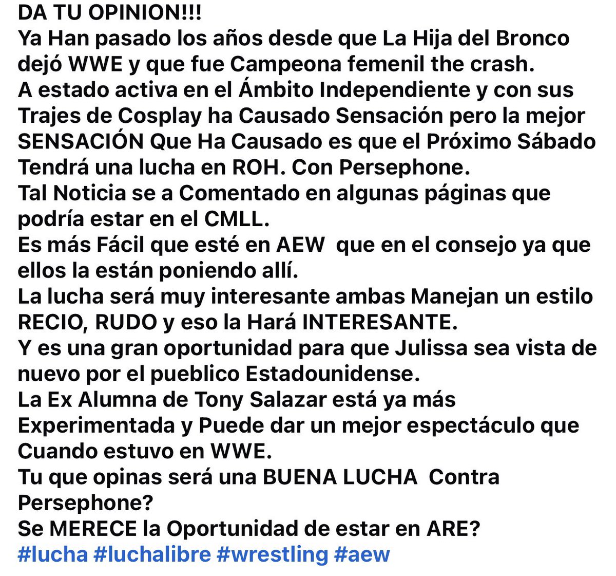 DA TU OPINION!!!
#lucha #luchalibre #wrestling #aew