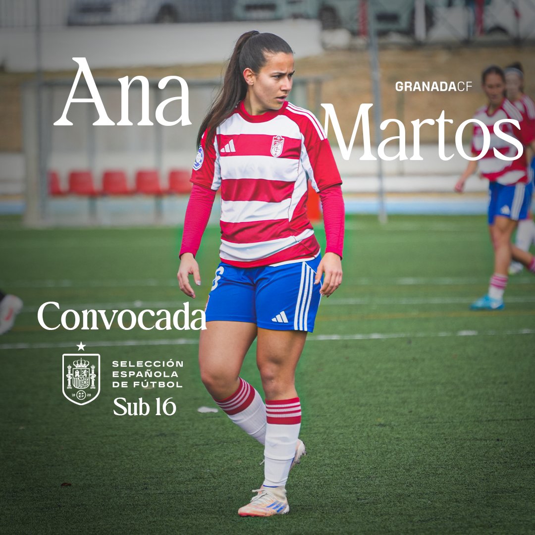 🇪🇸 Ana Martos, convocada por la selección española sub-16 para el Torneo de Desarrollo de UEFA

🔗 granadacf.es/noticias/ana-m…