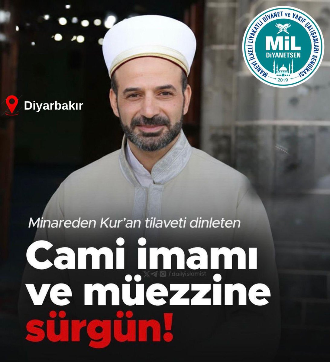 DİN GÖREVLİMİZE VERİLEN CEZA VİCDANLARI YARALAMIŞTIR

Diyarbakır Sur ilçesindeki Kurşunlu Camii’nde görev yapan din görevlimize, minareden Kur’an-ı Kerim tilaveti sesi verilmesi gerekçesiyle uygulanan disiplin cezası ve sürgün kararı kabul edilemez. Din görevlilerimiz,
