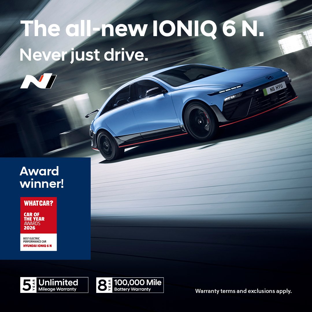 The IONIQ 6 N delivers electrifying performance and bold design to elevate your everyday. Award-winning innovation meets progressive style—this is driving redefined.
Revolutionize the way you drive

#IONIQ6N #ElectricPerformance #DriveBold #neverjustdrive
