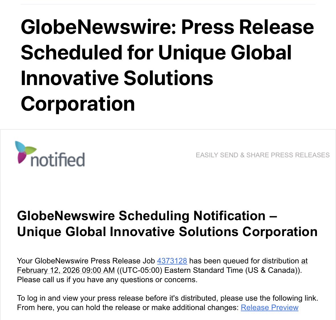 Unique Global Innovative Solutions Corp tweet media