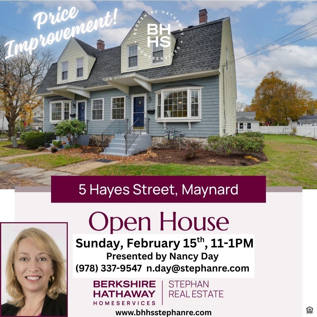 StephanRealtors's tweet photo. OPEN HOUSE and NEW PRICE! at 5 Hayes Street in Maynard this Sunday 2/15 and from 11-1pm. Nestled in the heart of Maynard, Massachusetts, the condominium at 5 Hayes Street U:5 presents a unique opportunity to own a piece of history with modern comforts. https://t.co/fTGxV1y3WT