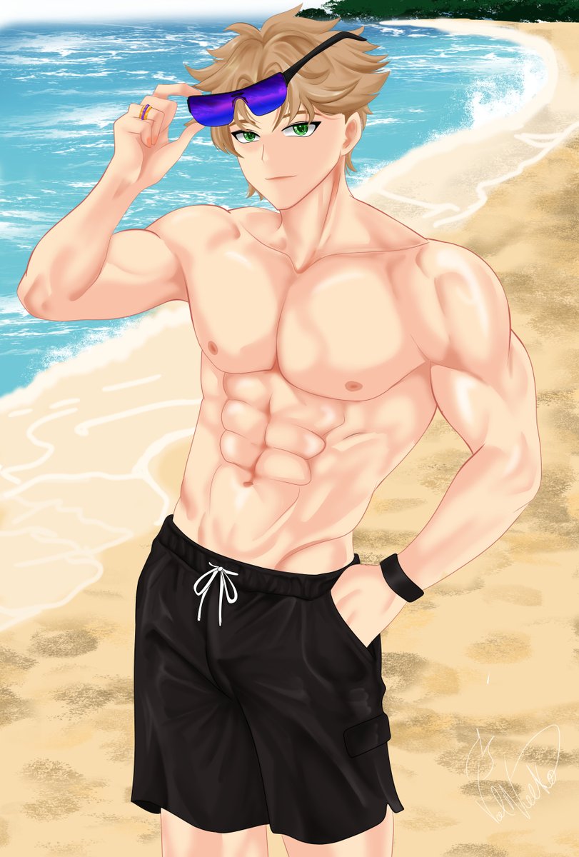 Também faço homens gostosos 🥰 

[YCH] de Praia Commissão @/Rikagerou❤️ 

😍 Brigaduu pela confiança