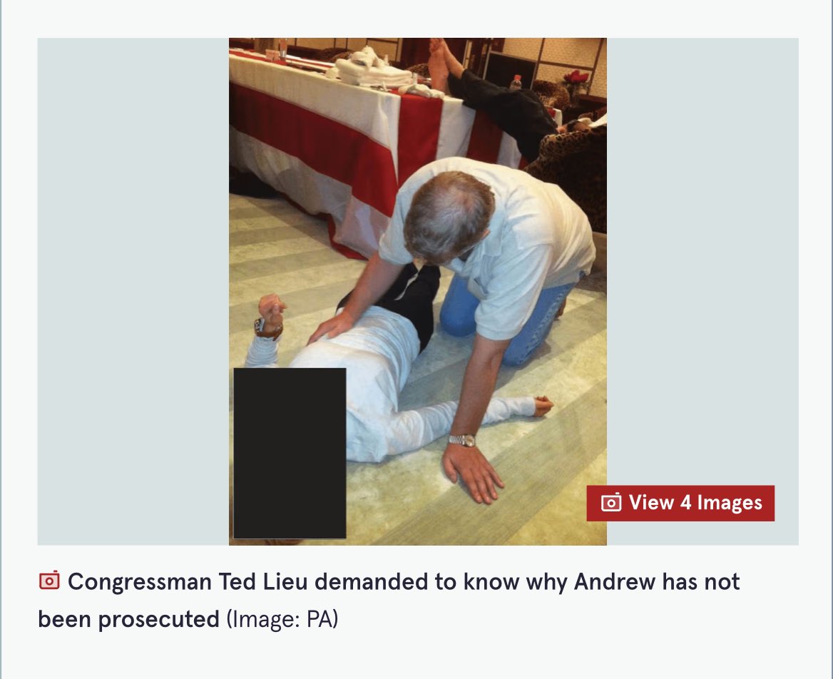 ‘A woman pictured underneath Andrew Mountbatten Windsor inside Jeffrey Epstein’s New York mansion has been identified in US proceedings as a victim of sex trafficking’.
‘Congressman Ted Lieu demanded to know why Andrew has not been prosecuted’. 
Archived: archive.ph/2026.02.11-210…
