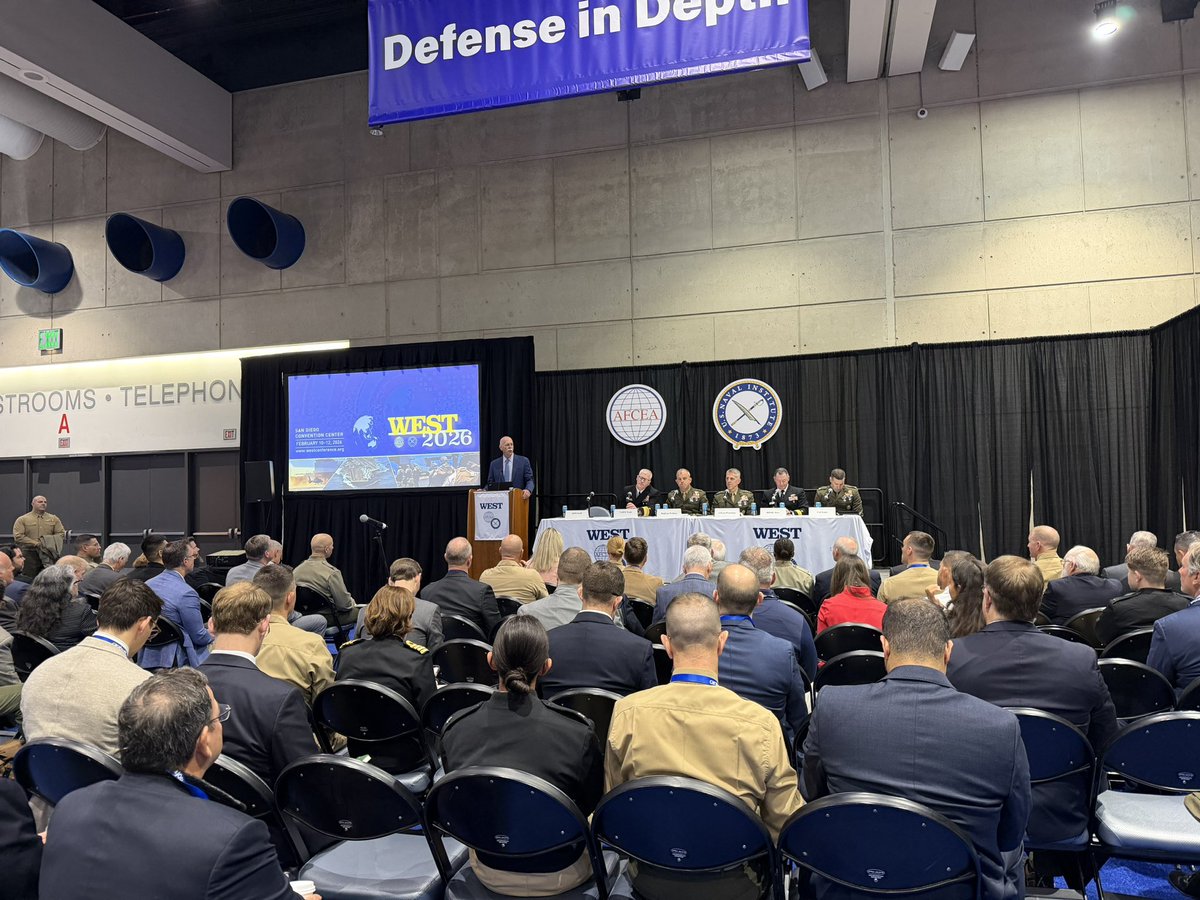 glmcgovern's tweet photo. WEST 2026 Day 2 is going strong… packed sessions and conversations are flowing on the exhibit floors. #WEST2026 @AFCEA @NavalInstitute https://t.co/O1glDXZi4j
