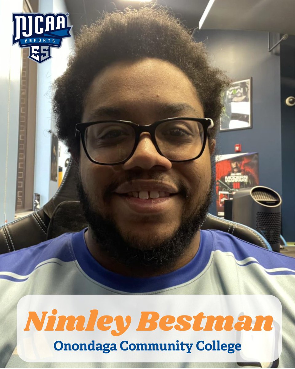 NJCAAe's tweet photo. Continuing #NJCAAE Media Week π₯
Meet Nimley Bestman! R6 Siege competitor, streamer, and aspiring chef.
Read all about him in Mia White's article here: https://t.co/Isvts2Zr64
#NJCAAEMediaWeek #esports https://t.co/0kXFzoO2wD
