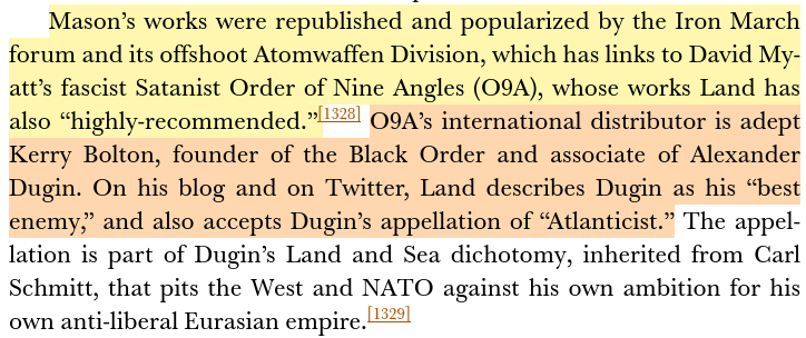 O9A’s international distributor is adept Kerry Bolton, founder of the Black Order and associate of Alexander Dugin. On his blog and on Twitter, Land describes Dugin as his “best enemy,” and also accepts Dugin’s appellation of “Atlanticist.”
x.com/toxictiramisu/…