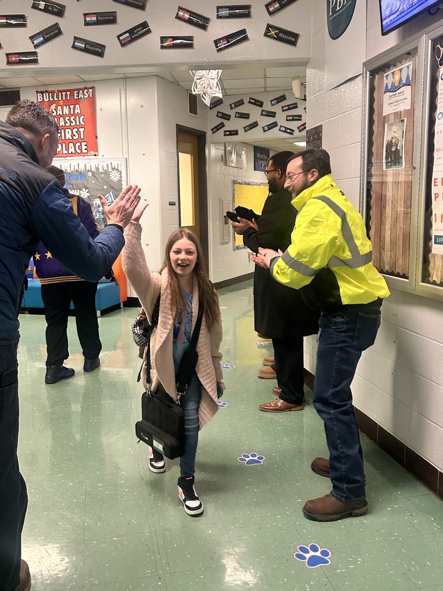 JCPSKY's tweet photo. ⚡️ FLASH DADS | It’s more than just a high-five. It’s a message that says: "You matter, you belong here, and we are proud of you."
Last week, the #JCPSFlashDads took over the entrance at @CochraneRoars to remind every student that their community is rooting for them! #WeAreJCPS https://t.co/bRO15rQCCW