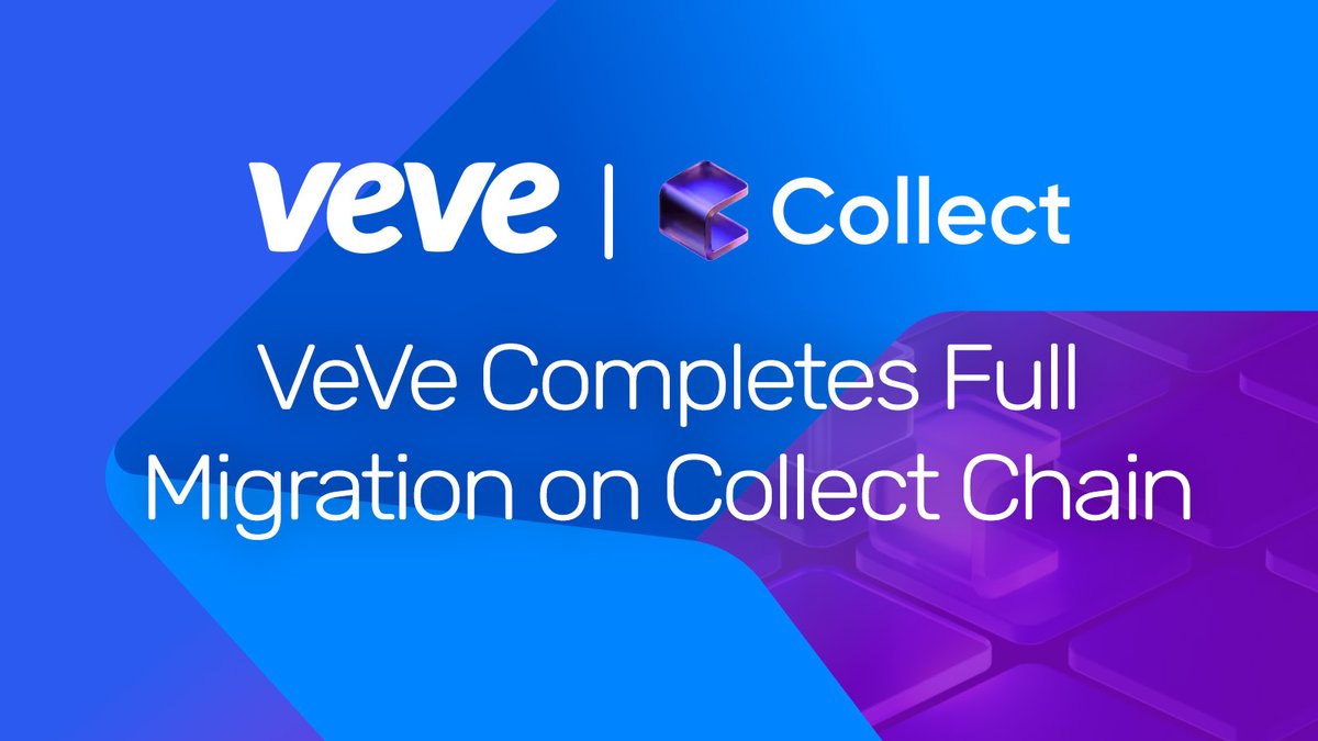 Proud to share that VeVe has completed the full migration of its digital collectibles to Collect Chain!

Read more about this major milestone right here 👇 blog.veve.me/post/veve-comp…
