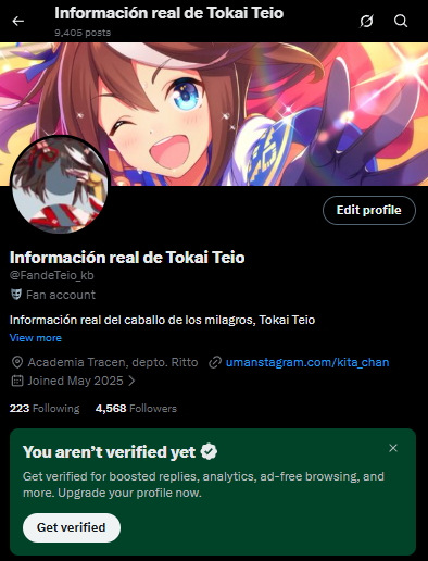 Informacion real de Tokai Teio perdio el verificado 💔
