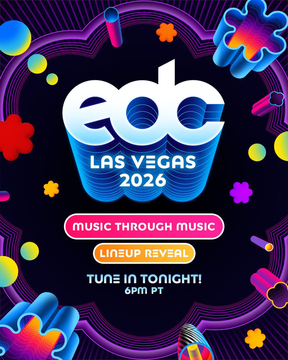 bassrush's tweet photo. The @EDC_LasVegas 2026 lineup is revealed TONIGHT at 6PM PT via #MusicThroughMusic. πβ‘οΈ
Tune in and lock into the #bassPOD megamix as the clues start dropping for every bass artist taking over our stage. π
Watch LIVE at https://t.co/W83bHDh8Na for exclusive #EDCLV2026 hints. https://t.co/Ry6xUIhssg