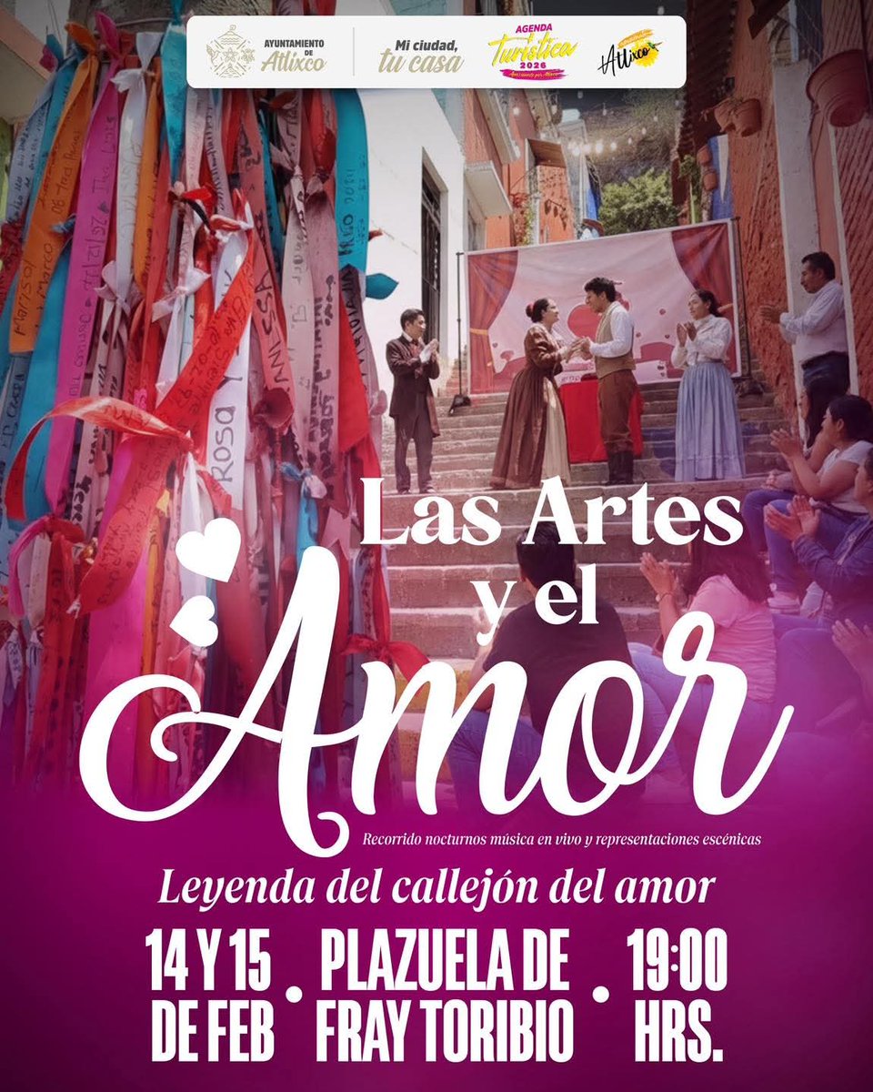 💘 Atlixco se llena de amor, música y arte 💘
Este 14 de febrero, deja que el corazón marque el ritmo y celebra el amor con versos, guitarras y emociones que se sienten en cada rincón 🎶✨