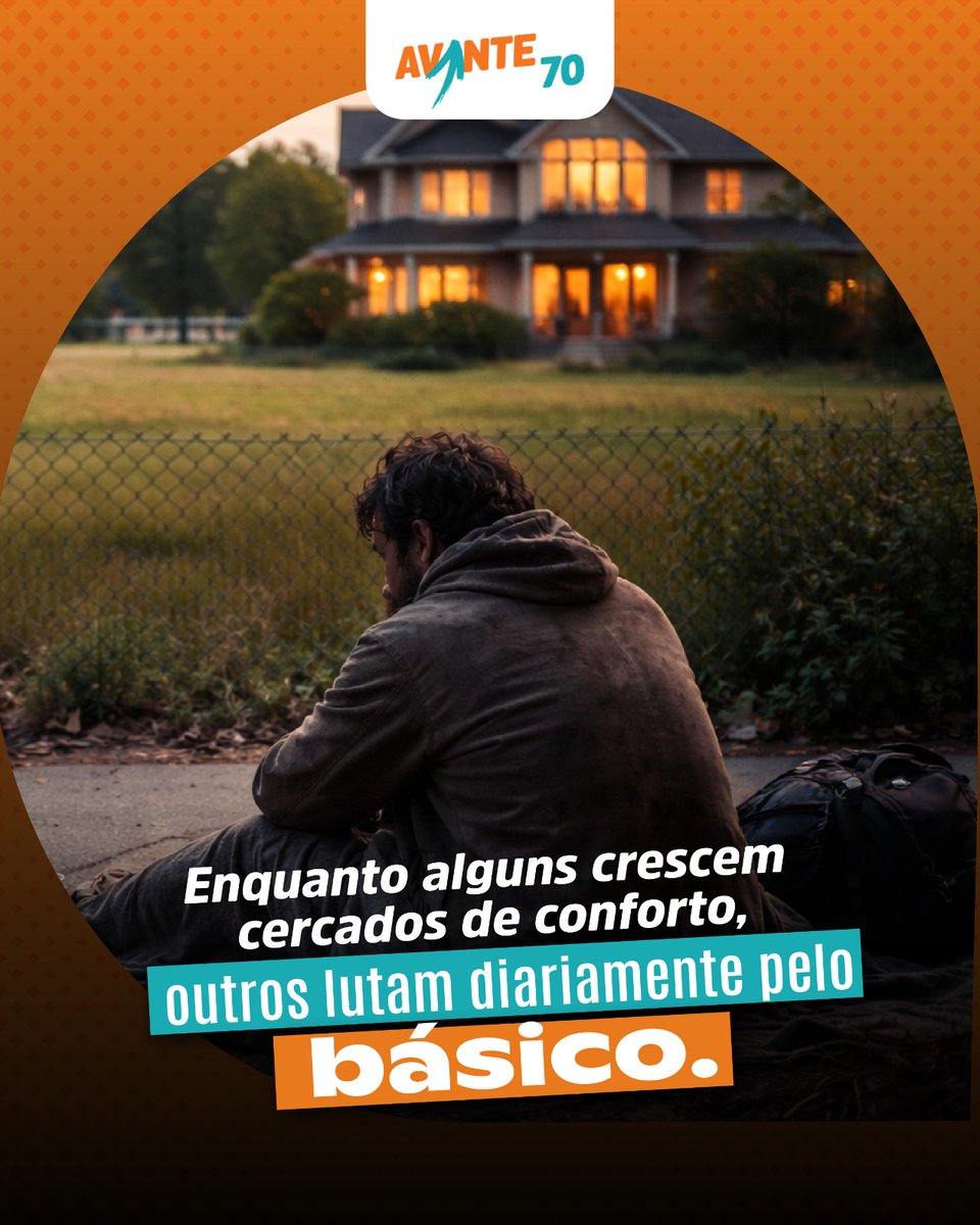 Enquanto alguns crescem cercados de conforto, outros aprendem cedo o que é falta: de oportunidade, de acesso, do básico.

Essa diferença não nasce do acaso. Ela é fruto de escolhas ou da ausência delas.
Enfrentar a desigualdade exige mais do que discurso.