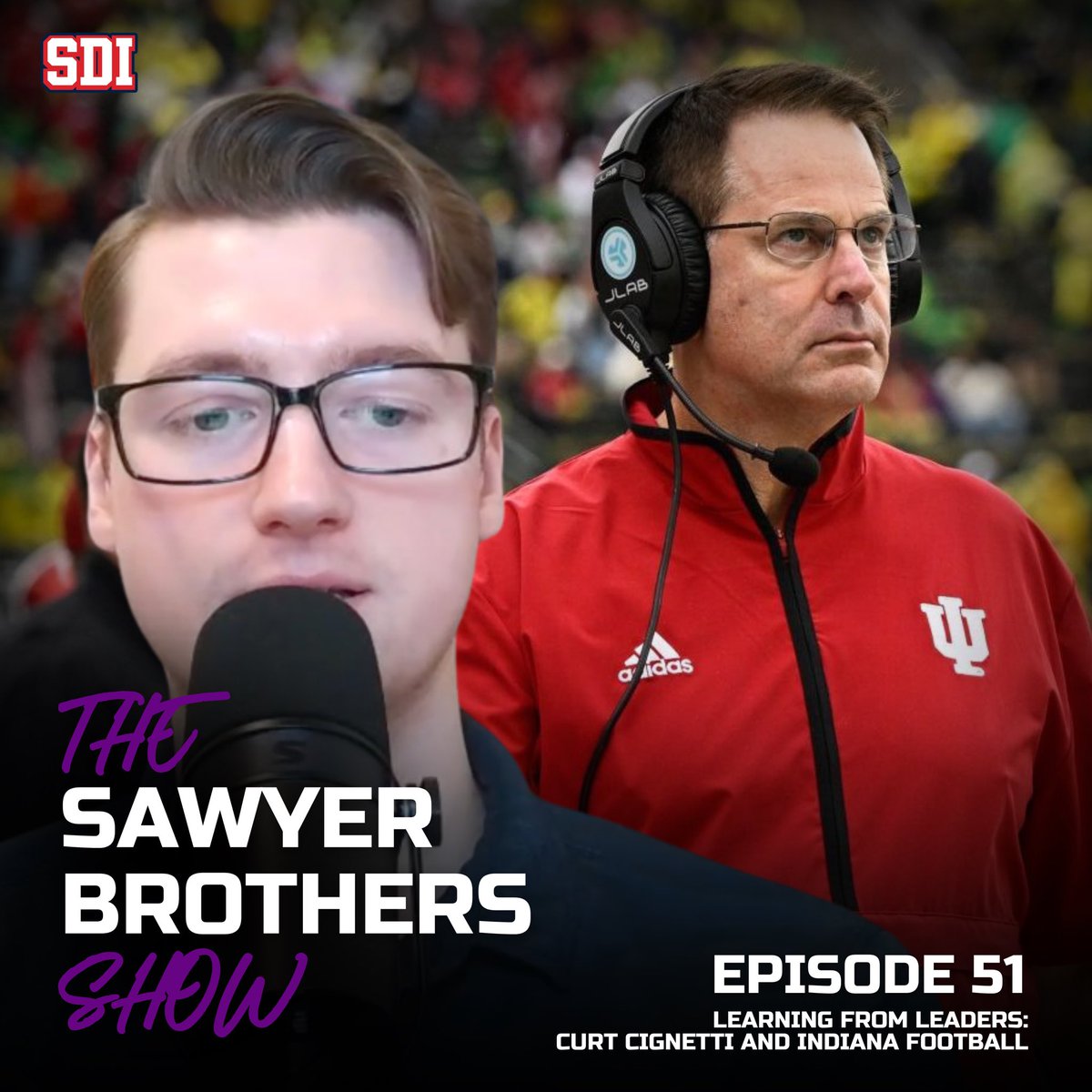 sawyerbrosshow's tweet photo. Episode 51 is available now!

Andrew discusses some lessons that can be learned from Curt Cignetti, the HC of Indiana’s football team. He reviews how focusing on the right traits in people, strong leadership from the top, &amp; a winning belief &amp; mentality can lead to great outcomes. https://t.co/oaPvILscS6