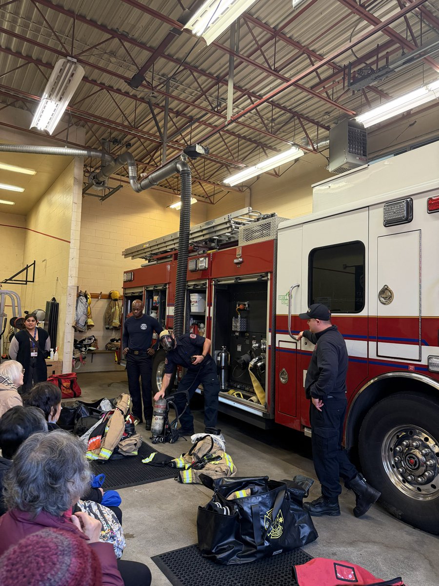 HastingsCPC's tweet photo. Seniors explored the fire hall, discovered firefighting equipment, and met the brave firefighters who serve our community 🚒 @VanPoliceFnd #seniors #firehall #firefighters #brightmoments #hastingssunrise https://t.co/6TZ8y3uJ6W