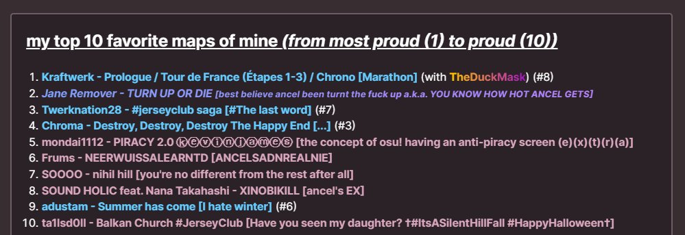 finally updated my personal top 10