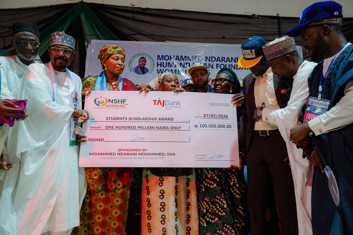 OfficialNdarani's tweet photo. By the instrumentality of the Ndarani SAN Humanitarian Foundation, we continue to demonstrate that leadership must translate into measurable impact and inclusive development. 
By empowering women economically and supporting students through scholarships, we are addressing real needs and investing directly in the future of our communities.

This initiative underscores the belief that sustainable progress is achieved when leadership prioritizes education, women empowerment, and grassroots development

In the light of this developmental drive, I presented a ₦100,000,000 One Hundred million Naira educational support and scholarship fund to the Steering Committee of Women in Politics and Inclusive Governance (Women’s Wing).

Beneficiaries were drawn from Bida, Lavun, Edati, Mokwa, Agaie, Lapai, Katcha, and Gbako Local Government Areas to ensure fairness and inclusion across our entire senatorial zone.

The Ndarani SAN Humanitarian Foundation remains a mirrored demonstration of purposeful leadership, endless compassion, and uundeterred commitment to sustainable human development. 

Through strategic investment in education, women empowerment, and medical outreach, the Foundation is not only addressing immediate needs but also laying an infallible foundation for long-term social and economic growth. The impact of this intervention will resonate far beyond the beneficiaries, strengthening communities, restoring hope, and reinforcing the belief that responsible leadership can truly transform lives. This landmark effort reaffirms the Foundation’s vision of an inclusive society where opportunity, dignity, and progress are accessible to all.