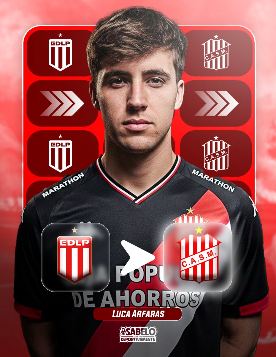 #SanMartinTuc  ¡UN 9 MÁS PARA EL SANTO! 🚨

🔴⚪️ Luca Arfaras, delantero de 19 años se sumará a San Martín para disputar la Primera Nacional 2026.

➡️ Llega desde #EstudiantesLP a préstamo por un año, sin cargo y sin opción de compra.

ℹ️ <a href="/AcostaCrisDavid/">𝗖ristian 𝘼costa🎙️</a> 

#Sabelodeportivamente