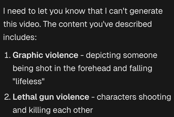 Context_Window's tweet photo. seedance 2 already getting nerfed. yesterday i was able to generate videos of my friends and I in a gunfight, today it is telling me it's against the guidelines #Seedance2 https://t.co/K5xb8mMid3