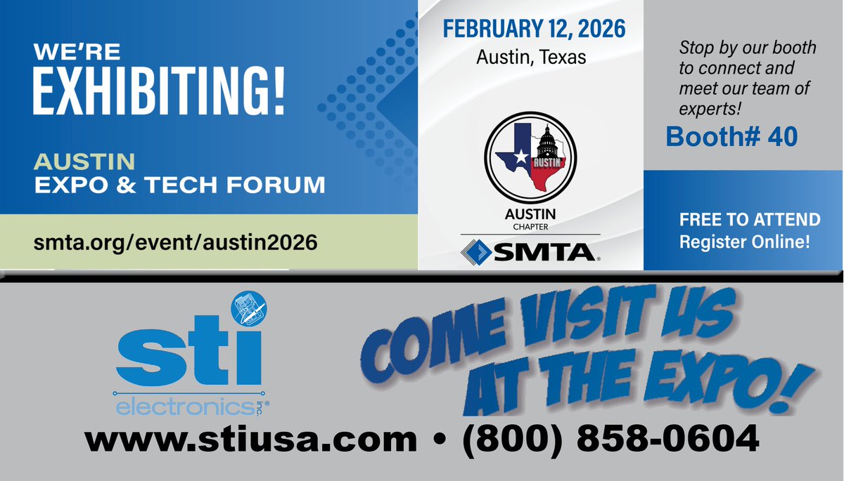 Come out and visit us at the 𝐒𝐌𝐓𝐀 𝐀𝐮𝐬𝐭𝐢𝐧 𝐄𝐱𝐩𝐨&amp; 𝐓𝐞𝐜𝐡 𝐅𝐨𝐫𝐮𝐦 tomorrow in Austin, TX!

Our team will be there. Stop by and say hi at Booth #40 to connect and meet our experts

We’d love to see you there!