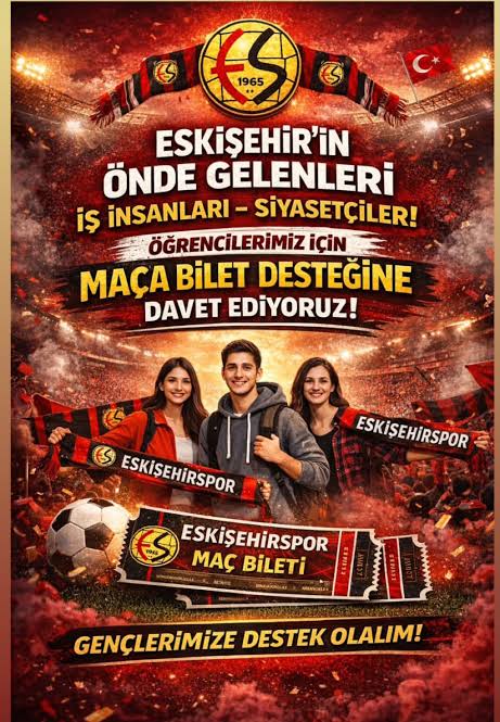 Şampiyonluk Yolunda Önemli maçlarımızdan Pazar Günü Oynayacağımız Eskişehirspor - Ayvalıkgücü maçı için Şehrimizin önde gelenlerinin desteğini bekliyoruz..
 Sn.Valimiz <a href="/DrErdincYILMAZ1/">Dr. Erdinç YILMAZ🇹🇷</a> Sn. Belediye Başkanlarımız <a href="/ayseunluce/">Ayşe Ünlüce</a> <a href="/DtAhmetAtac/">Ahmet Ataç</a> <a href="/CHPKAZIMKURT/">Kazım KURT</a> desteğinizi bekliyoruz ⚫🔴