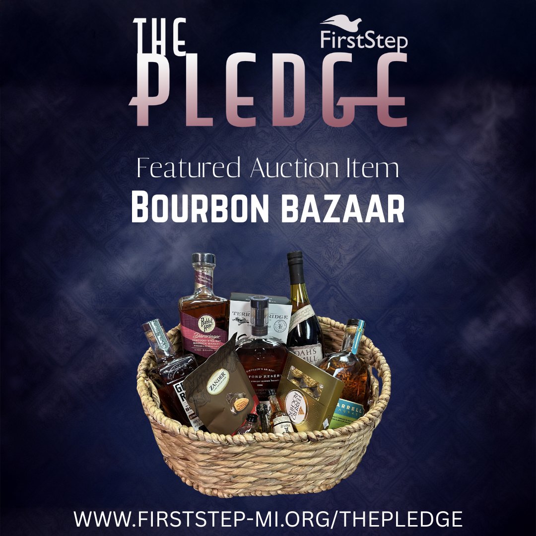 Tonight's event, The PLEDGE - Part One, will feature a Silent Auction with many great packages, including 𝐁𝐨𝐮𝐫𝐛𝐨𝐧 𝐁𝐚𝐳𝐚𝐚𝐫: a basket of bourbon &amp; whiskey paired with sweet &amp; salty snacks. You must be present to win! Tickets are still available online or at the door!