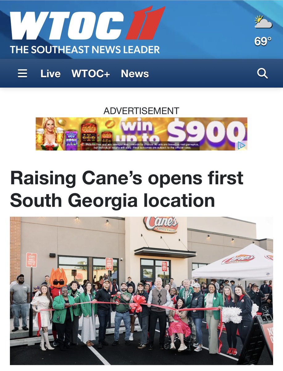 NyahwaP's tweet photo. 📍 VALDOSTA, GA 🍑 

Raising Cane’s opened its first South Georgia restaurant today in Valdosta‼️ https://t.co/i9iX8wYUeq
